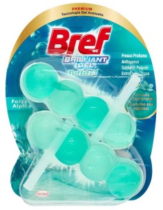 Bref Brilliant Gel Tutto In Uno - 2 Tavolette Wc - Freschezza Alpina